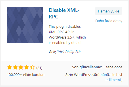 disable xmlrpc